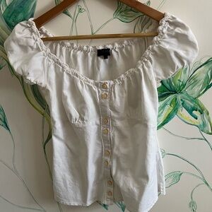 Escada Cream Puff Sleeve Blouse